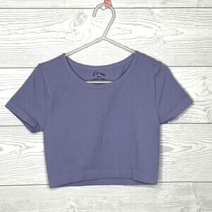 Art Class light purple ribbed short sleeve crop top NWT girls size Medium (8)